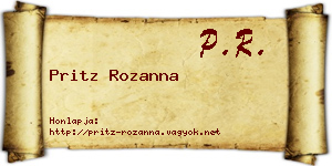 Pritz Rozanna névjegykártya